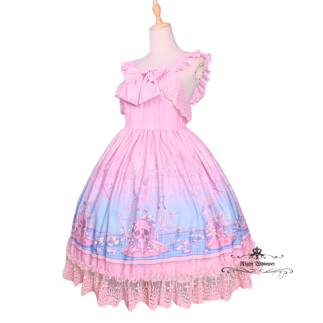 Pastel Skull in Cage JSK by Night Whisper Lolitia | Kei Collective