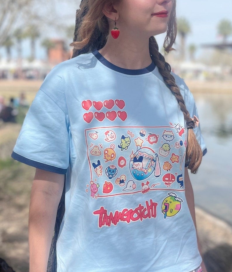 Blue Tamagotchi Tee by Willows Witch | Kei Collective