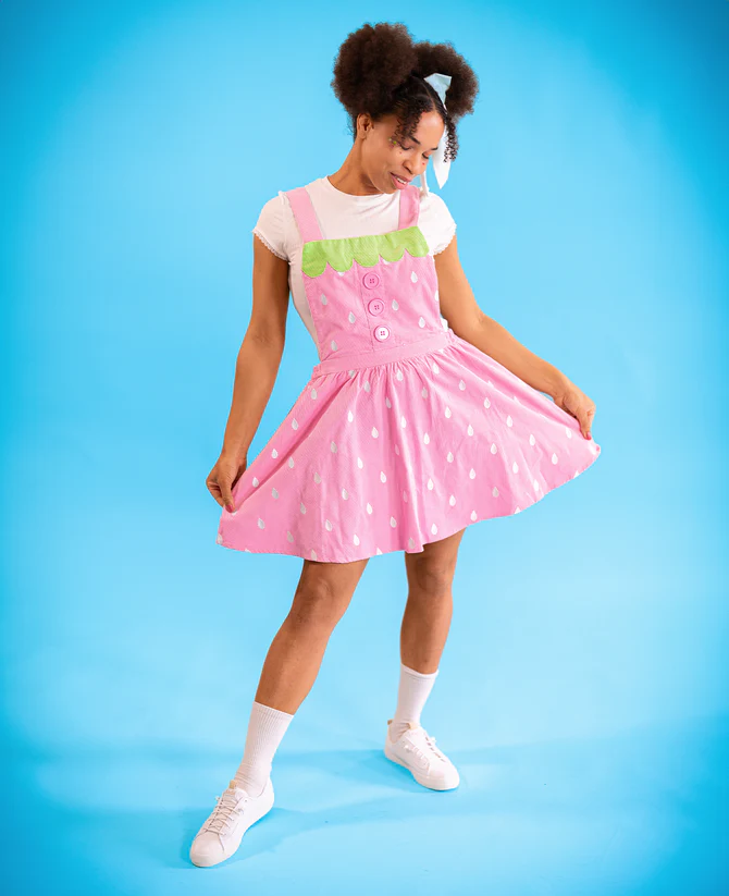 Pink Strawberry Pinafore by Ocean in Space | Kei Collective