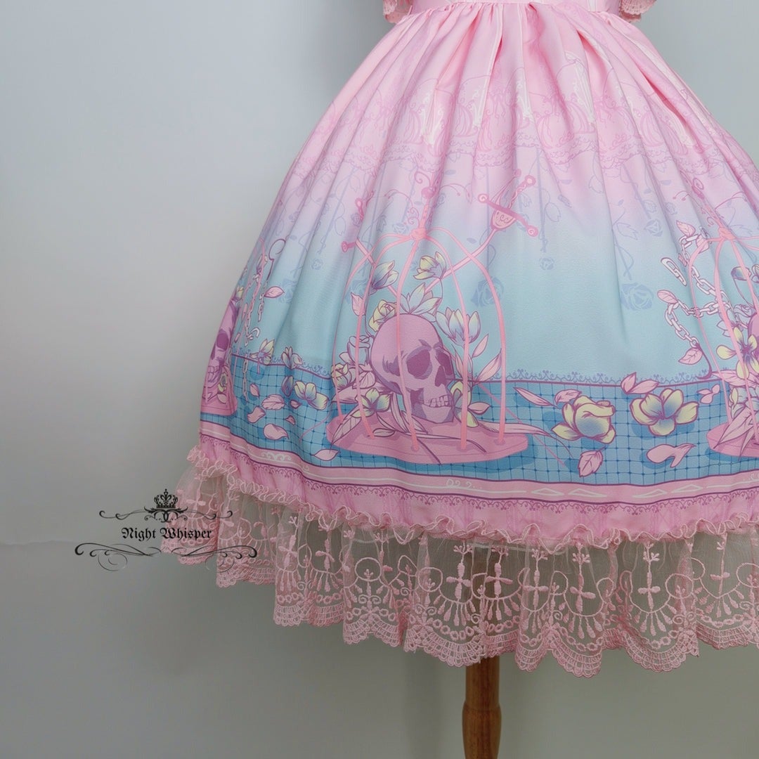 Pastel Skull in Cage JSK by Night Whisper Lolitia | Kei Collective