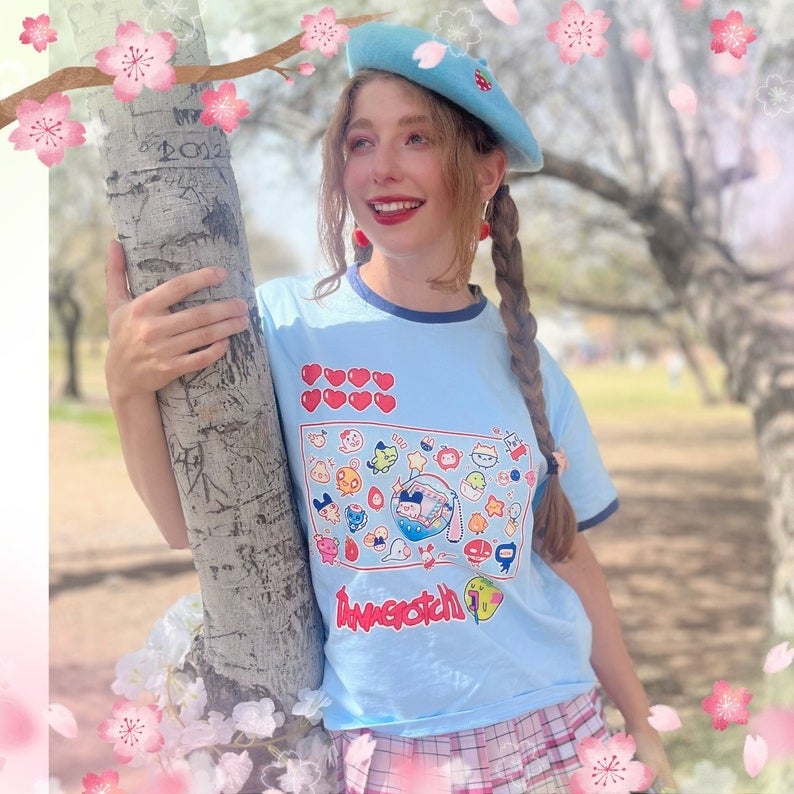 Blue Tamagotchi Tee by Willows Witch | Kei Collective