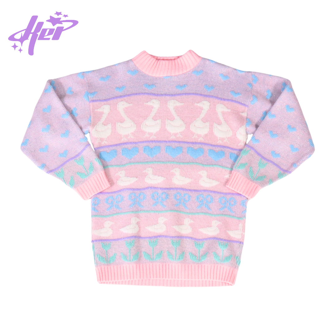 PREOWNED] Vintage Goose Fairy Kei Sweater | Kei Collective