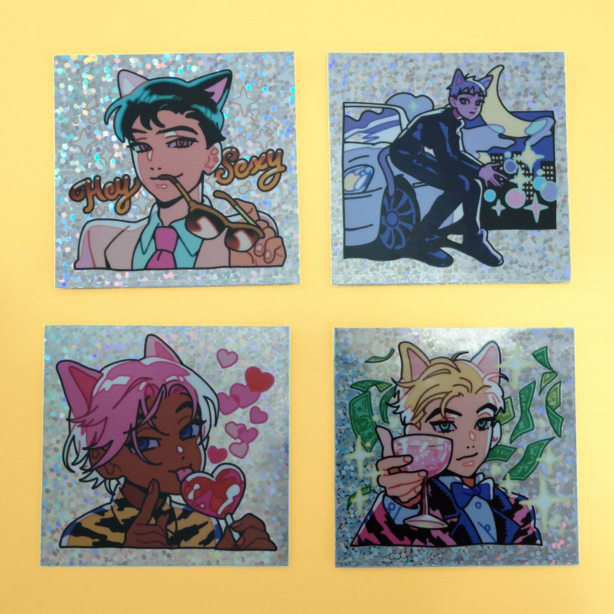 SPARKLING CATBOY FRIEND sticker pack by PEPPERONCCINI | Kei Collective
