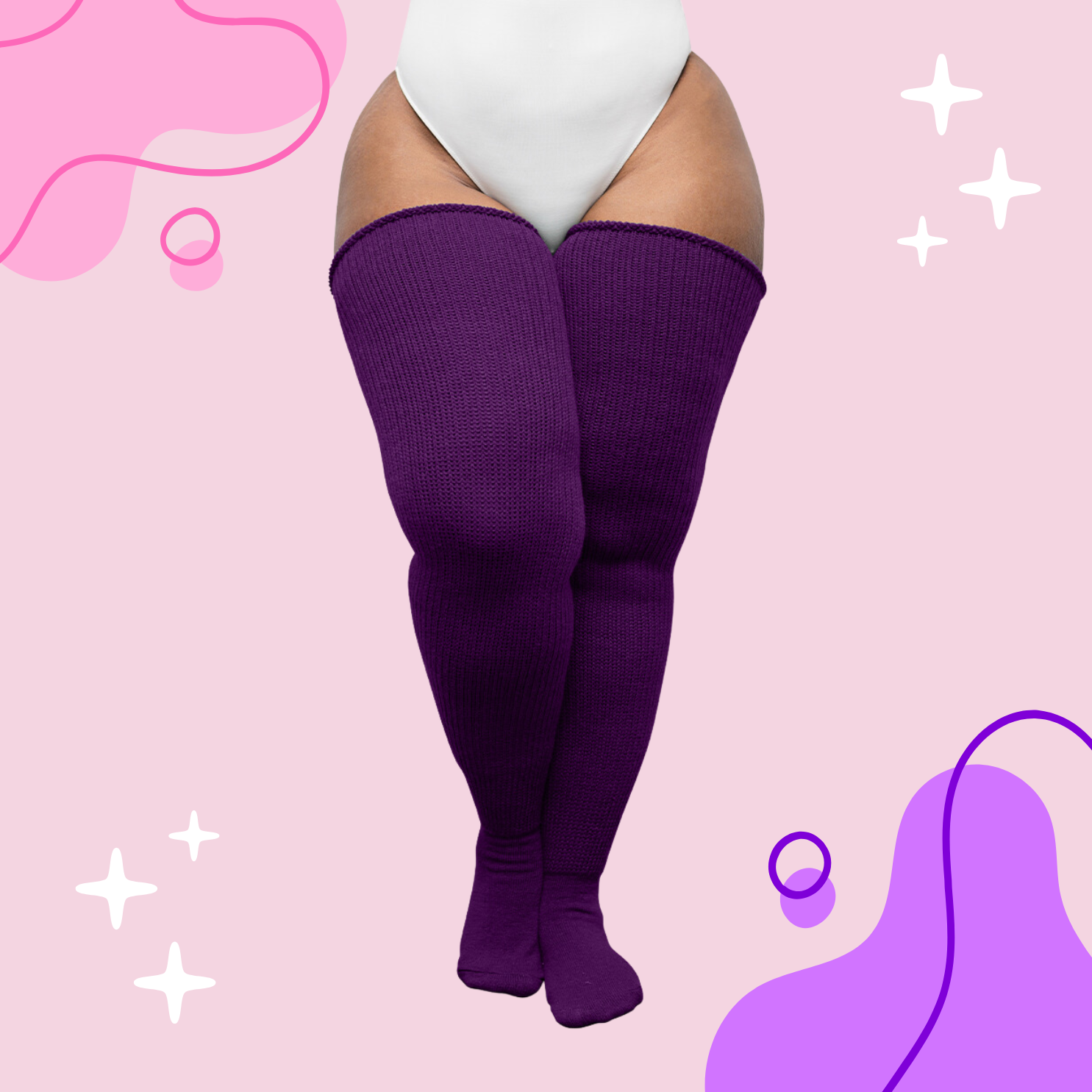 Purple thigh highs plus size best sale