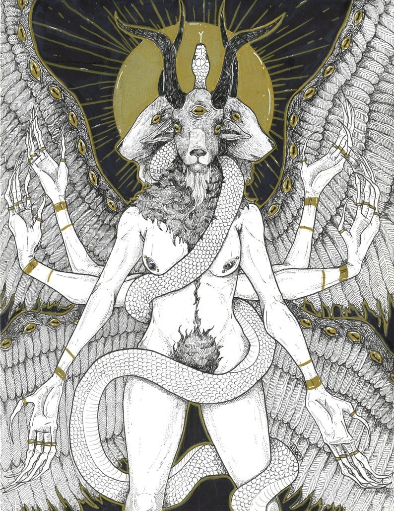 baphomet line drawing