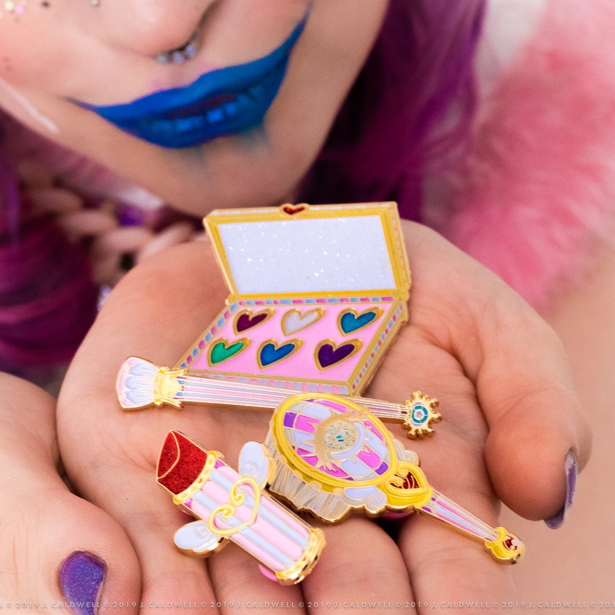 Pink and White Eye Pins by Dollfille's Toybox