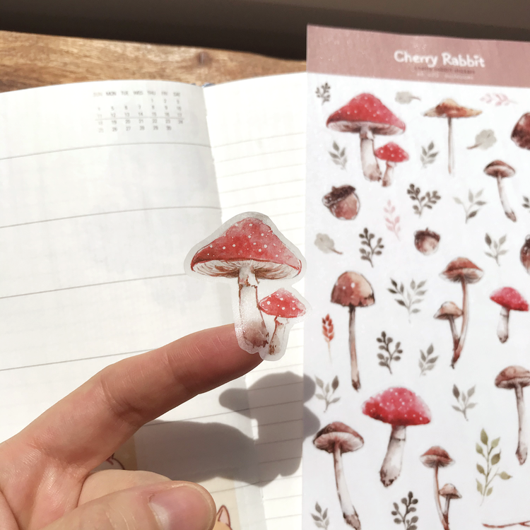 Mushroom Sticker Sheet | Cottagecore Bullet Journal Stickers | Planner  Stickers