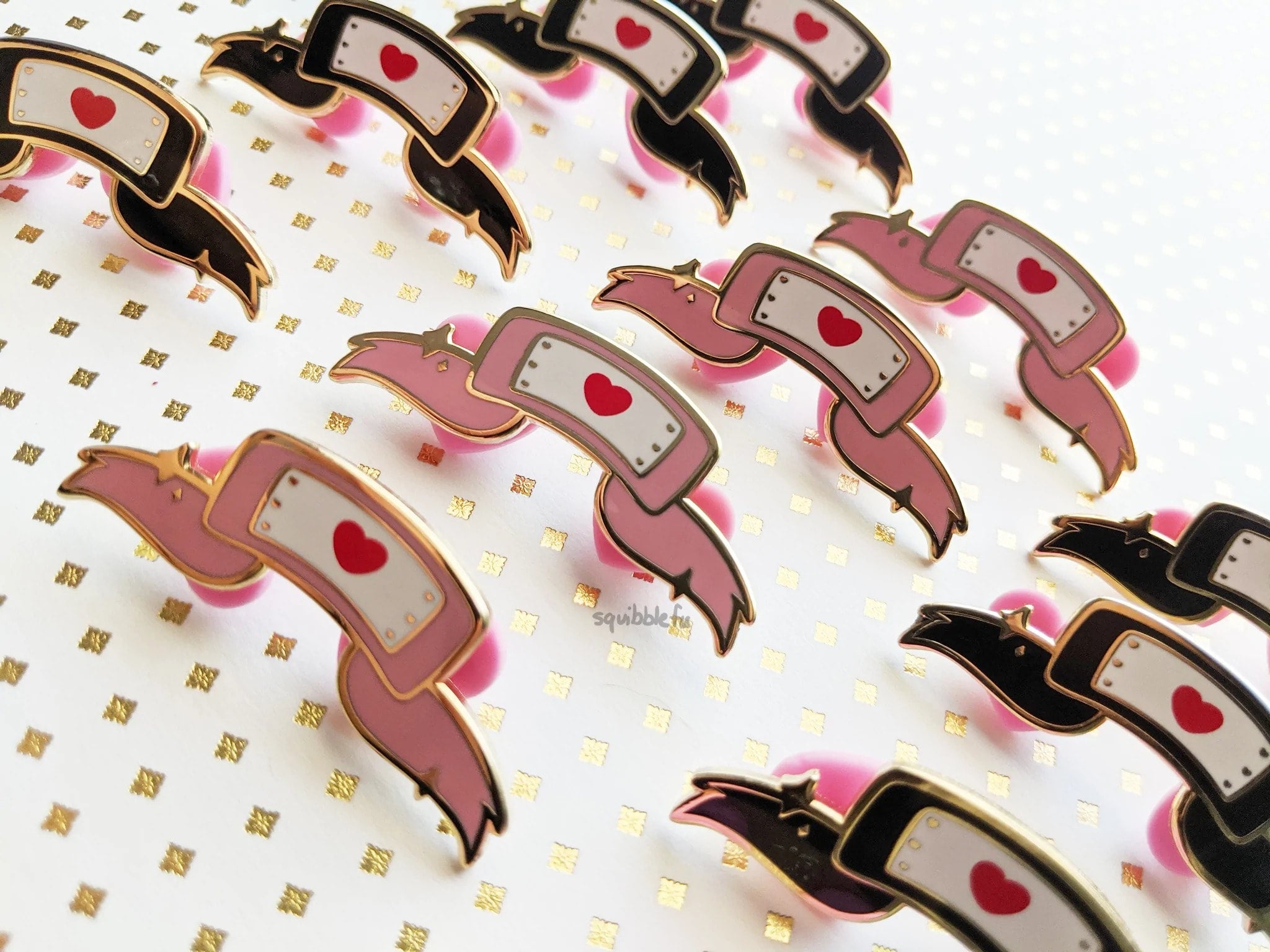 Pink and White Eye Pins by Dollfille's Toybox