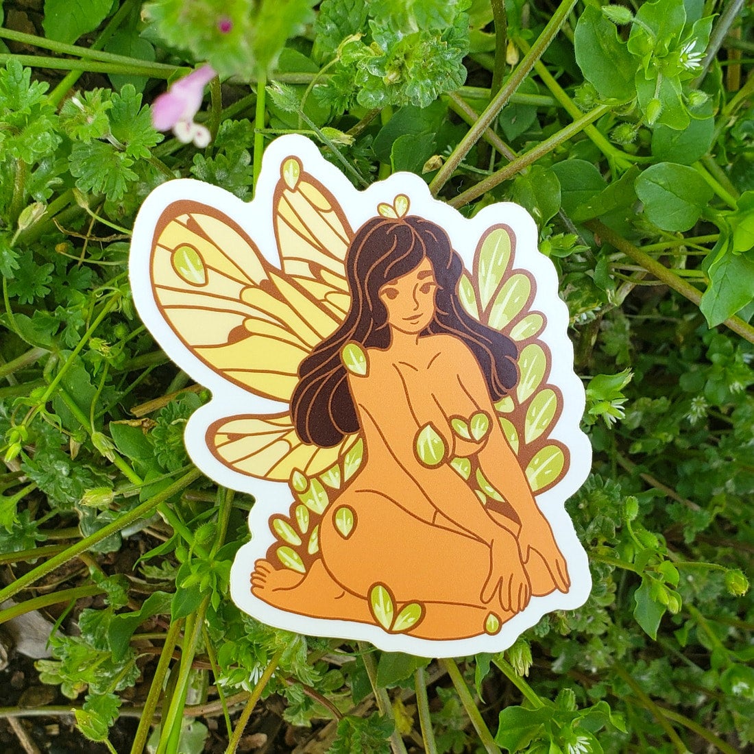 Fairy Sitting And Looking Up Sticker