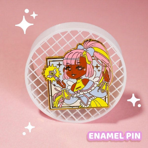 Pink and White Eye Pins by Dollfille's Toybox