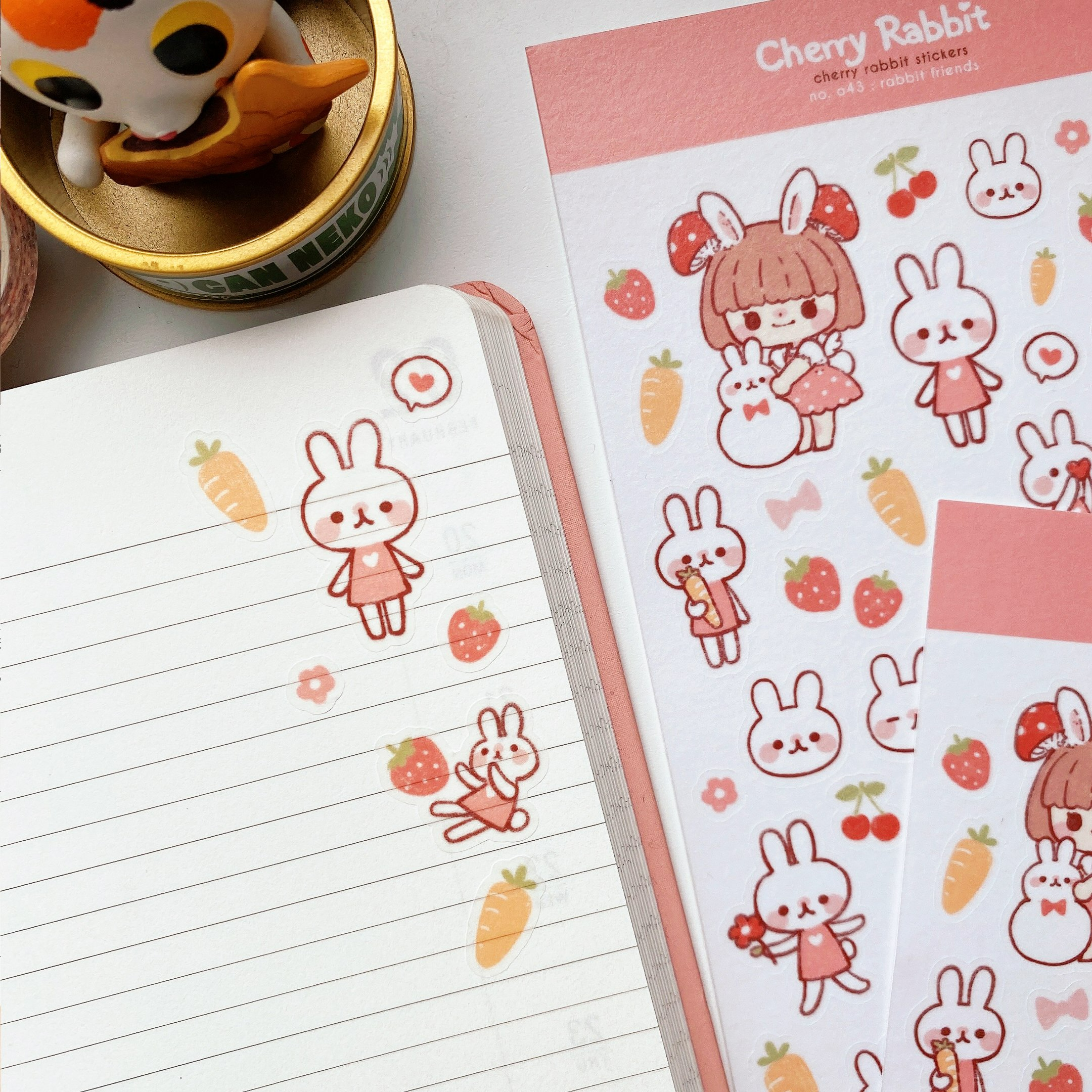 Rabbit Friends Sticker Sheet by Cherry Rabbit