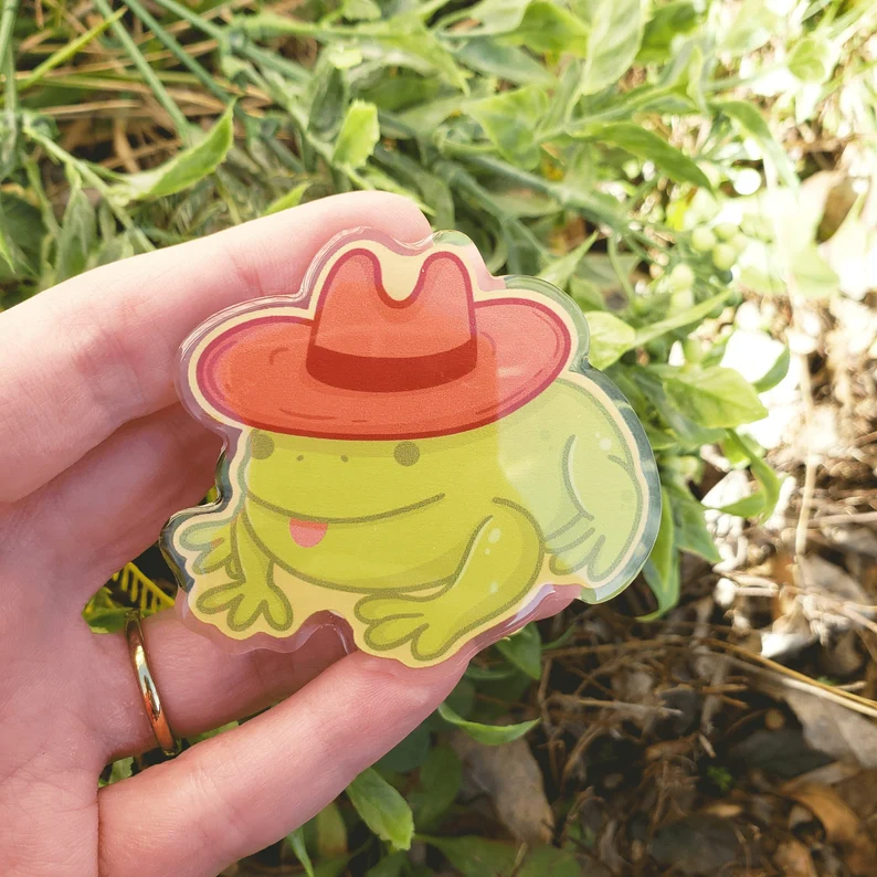 Cowboy Frog Pin