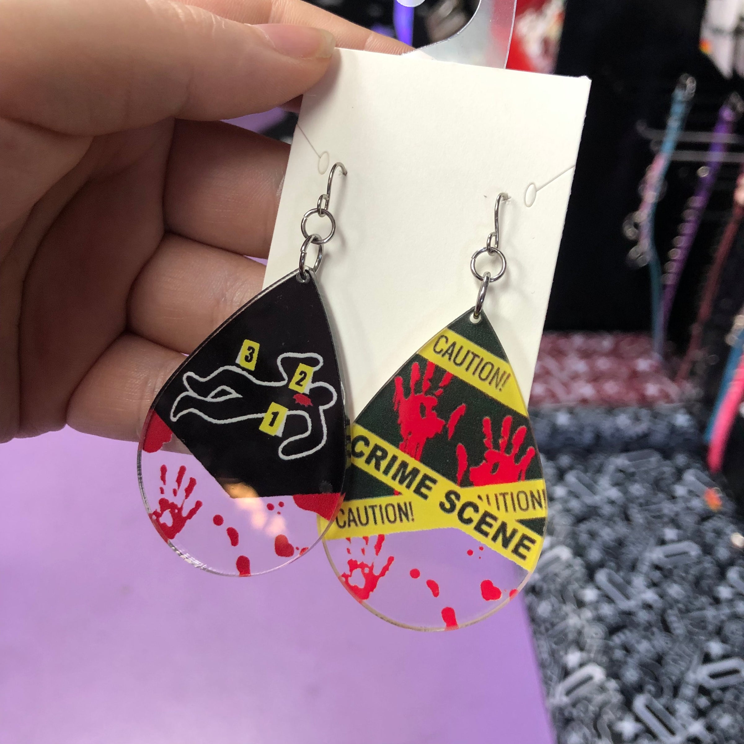 Crime Scene Earrings by Victorian Folly