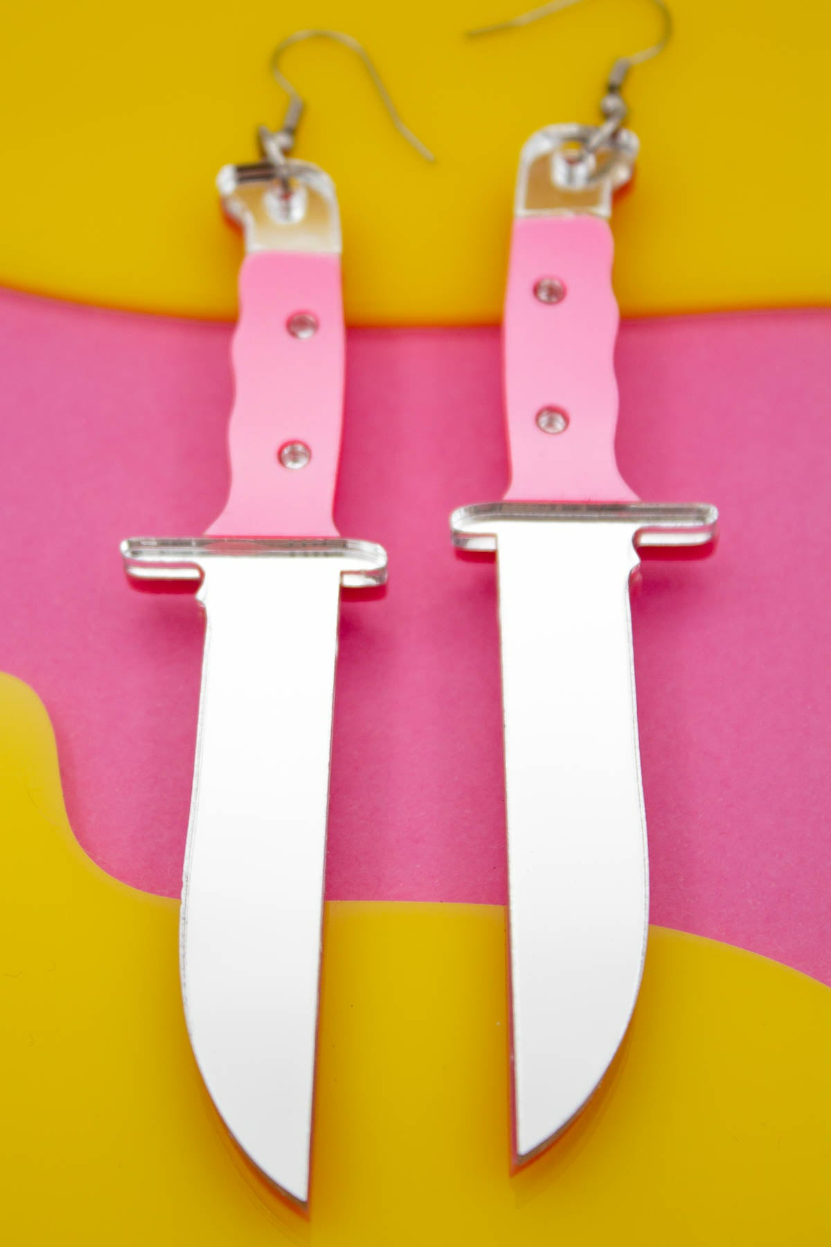Pink Knife Earrings by Electric Cat